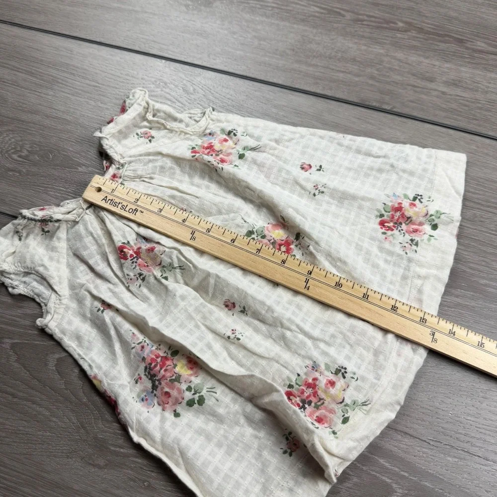 Bonpoint Girls Dress Floral Cotton Gauze Cream 12m